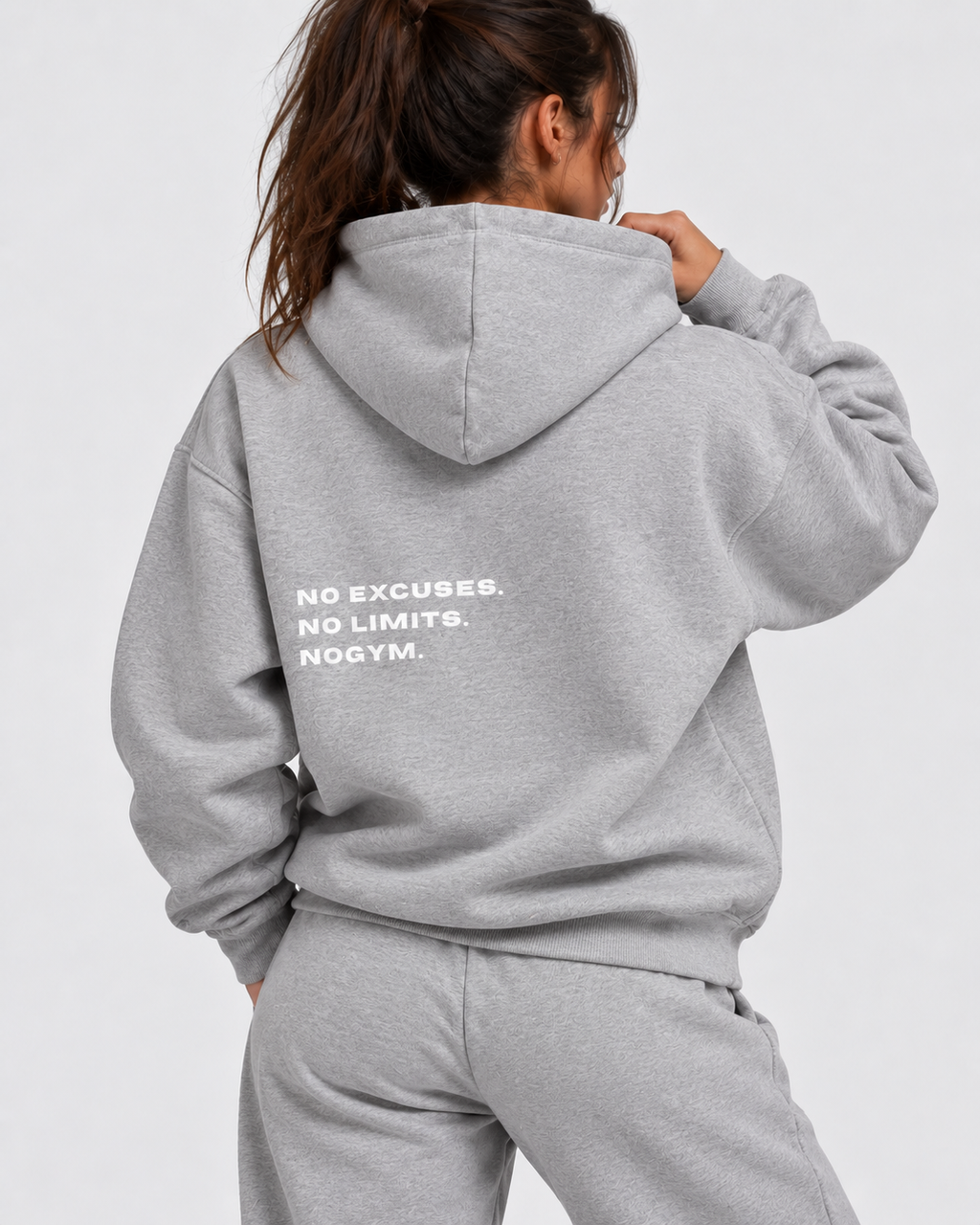SWEAT FEMMES NO EXCUSES - GRIS CHINÉ