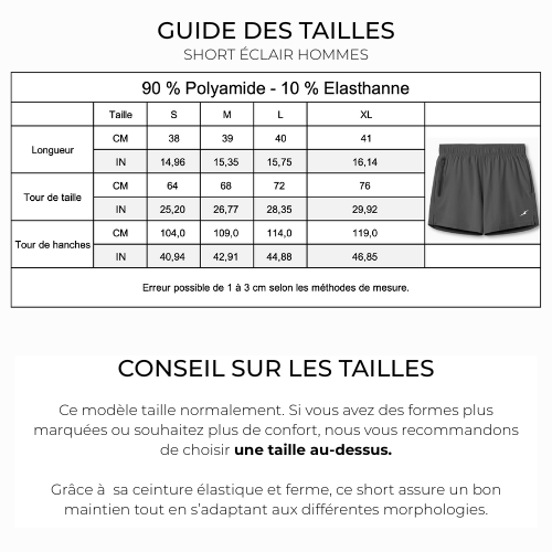 SHORTS ZIPPÉS ÉCLAIR – NOIR