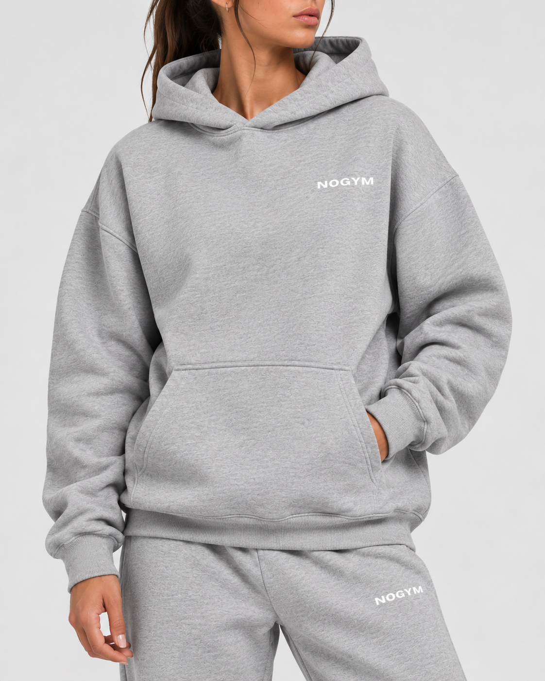 SWEAT FEMMES NO EXCUSES - GRIS CHINÉ